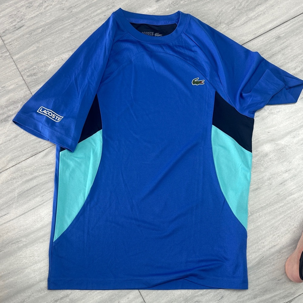 Lacoste Royal Blue and Aqua Sports Tee